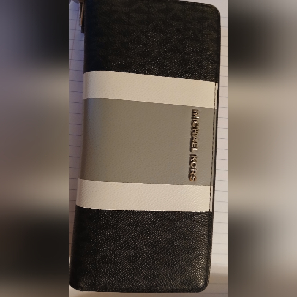 Michael Kors Black, White, and Gray Wallet